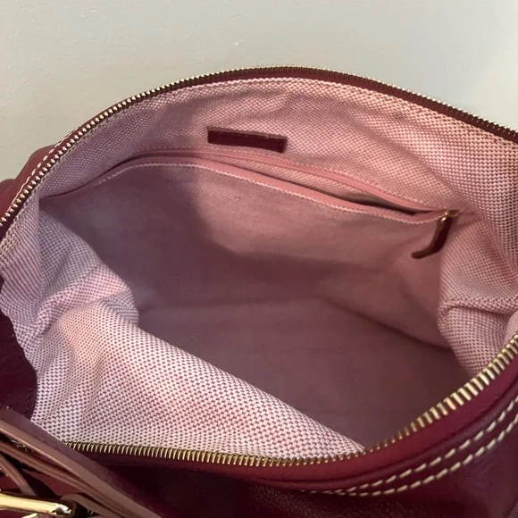 Dooney & Bourke Burgundy Leather Hobo Bag - Picture 13 of 14